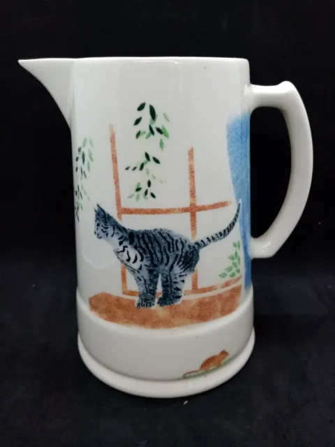 Aston Pottery Large Cat And Mouse Jug Jane & Stephen Baughan Hand Painted 18.5cm