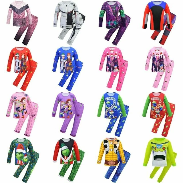 Descendants Sleeping Pajamas Sets Boys Girls Toy Storys Nightwear XMAS Pjs Sets