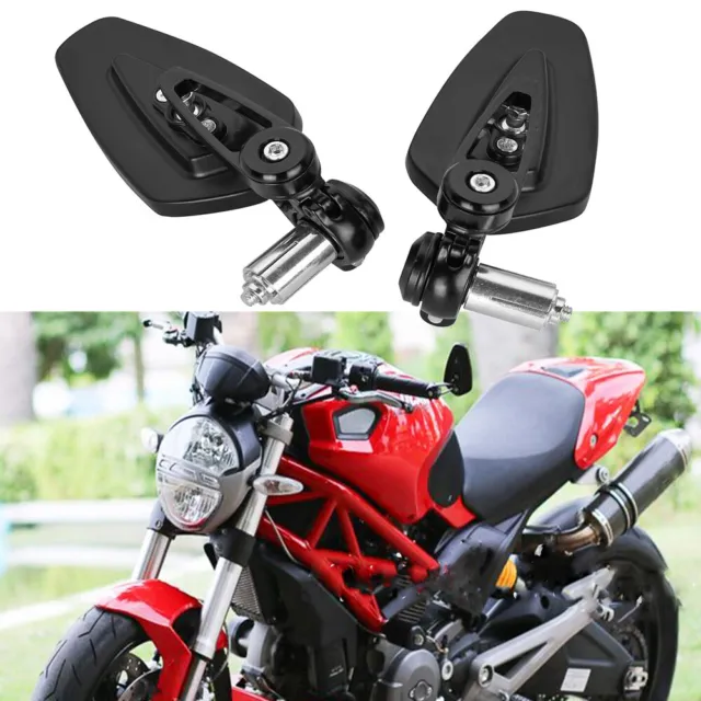 Universal Handlebar Round Rearview Side Mirrors Fit For 7/8" Bar End Motorcycle
