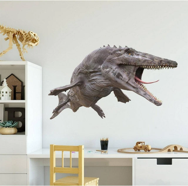 MOSASAURUS 3D DINOSAUR Wall Decal Jurassic Water Dino Fabric Vinyl Wall
