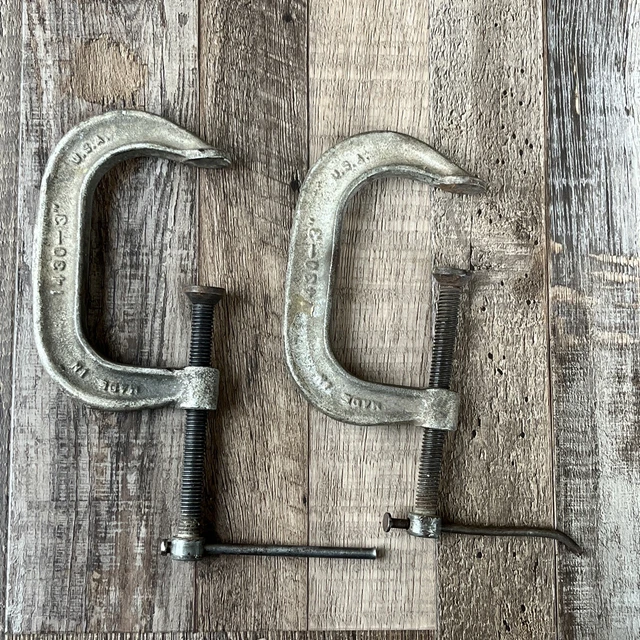 Lot of 2 C-Clamps 1430-3” inch Adjustable Woodworking Wood Steel Welding vintage