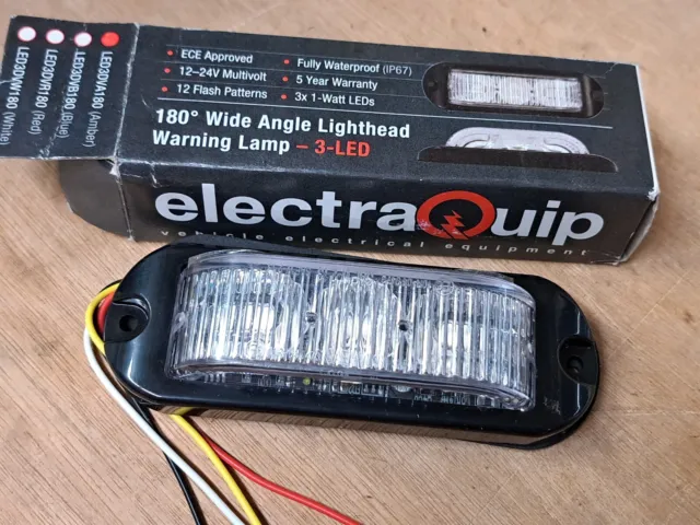 ElectraQuip, 3-LED Amber Warning / Strobe - Hazard Lamp 180° View 2