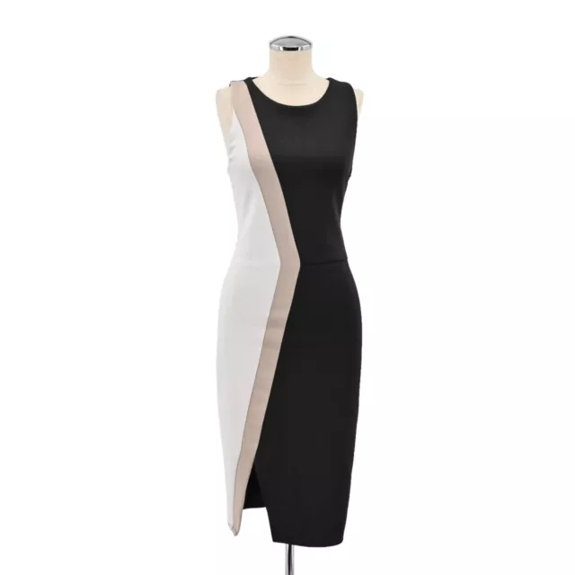 $298 SLATE & WILLOW Womens Cutout Hem Colorblock Sheath Dress Neoprene Sz Large