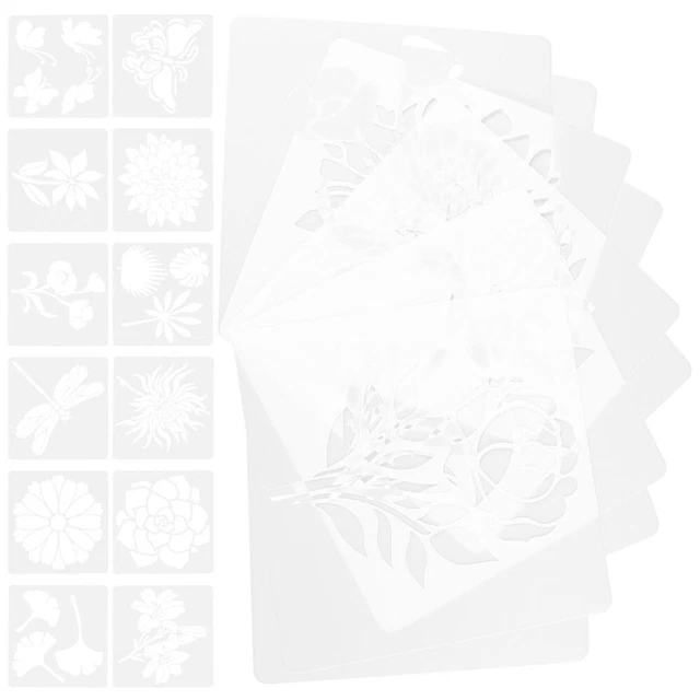 Machine A Pochoir 60 Pochoirs Réutilisables Pour Peinture - Motifs Fleurs, Oiseaux, Papillons - Inclus 8 Crayons De Couleur Pochoirs Pour Peinture