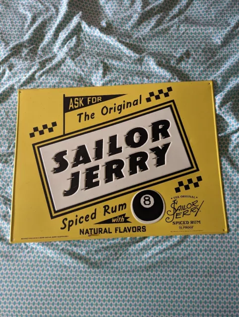 sailor jerry metal sign