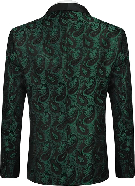 COOFANDY Mens Floral Tuxedo Jacket Paisley Shawl Lapel Suit Blazer Jacket for Di 3