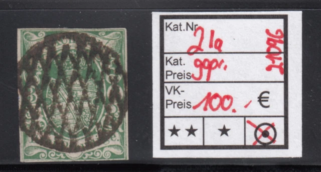 AD Sachsen 1851, Mich.-Nr.: 2 I a gestempelt geprüft