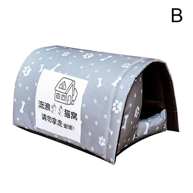 M Grey Pets House Outdoor Cold And Waterproof Cat Litter Pet Stray Litter Stra {