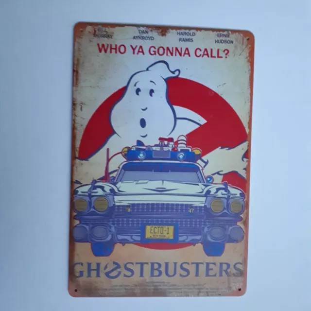 GHOSTBUSTERS Blechschild 20x30 cm WHO YA GONNA CALL? GHOSTBUSTERS ECTO-1