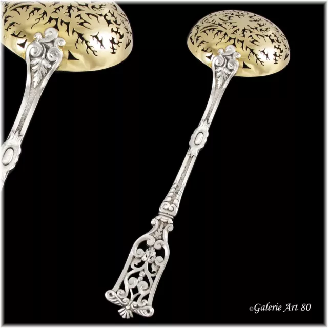 MONNEY : Rare Cuillère à Sucre Saupoudreuse Argent massif Vermeil St .GOTHIQUE