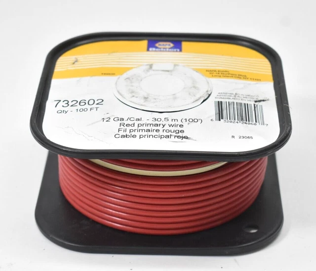 Napa Belden Echlin 12 Gauge Red Primary Wire Cable 732602 100' Spool T-69635