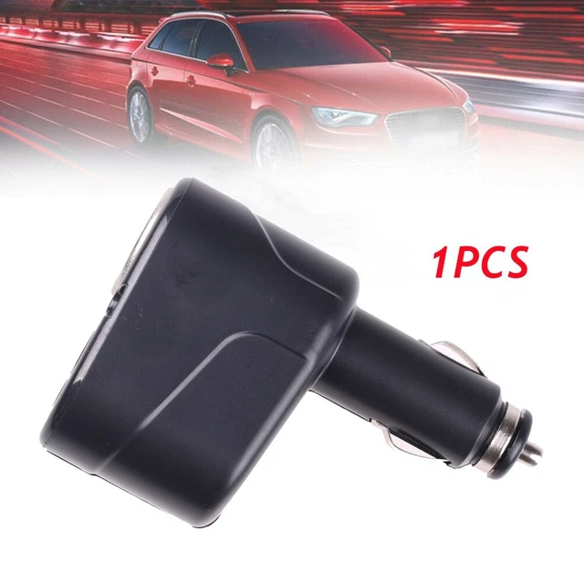 Adattatore Accendisigari Auto 2 Prese + 2 USB - 12V/24V Nero Con Angolo Regolabile
