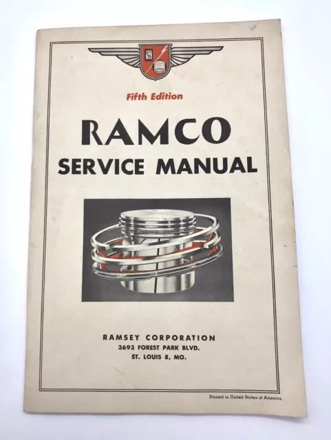 1930s Vintage Ramco Pistons Service Manual Ramsey Corporation