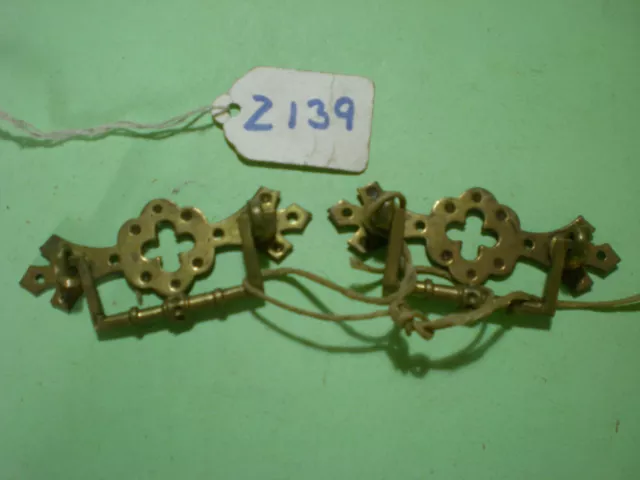 Pair Of Antique Brass  Drawer Handles