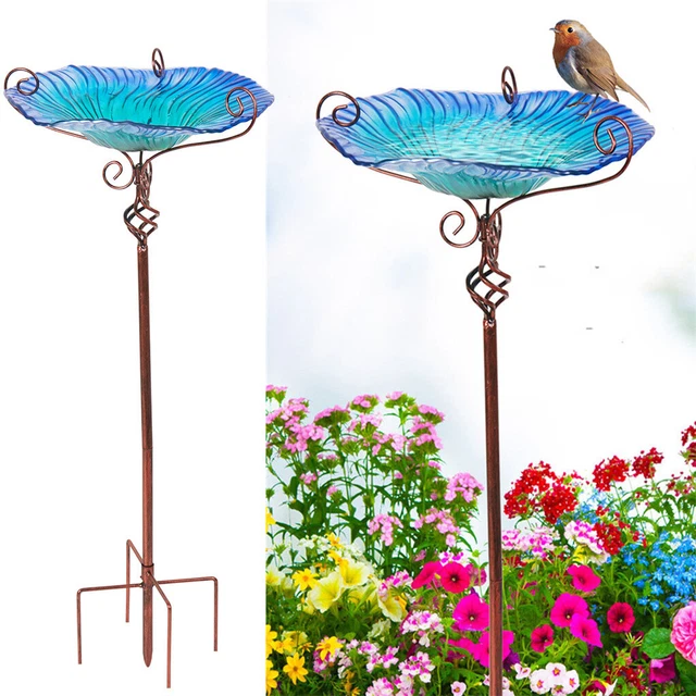 Vogeltränke Gusseisen stehend Vogelbad Vogelbecken Gartenstecker 79cm Vintage