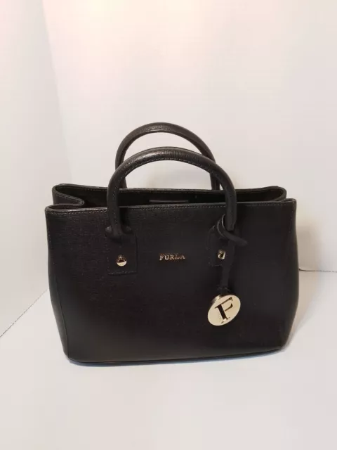 Furla handbag black leather