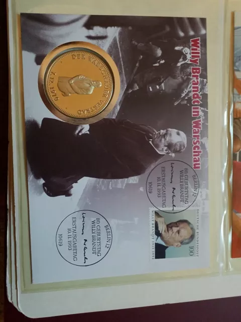 Numisbrief Bund - Willy Brandt in Warschau 1970 Medaille PP Proof RAR