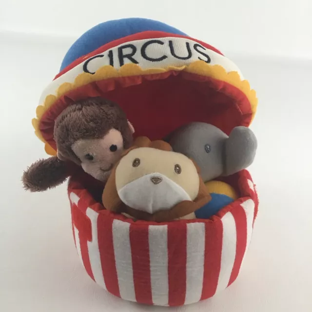 Gund Curious George Plush Playset Stuffed Animal Toy Lion Rattle Crinkle Monkey