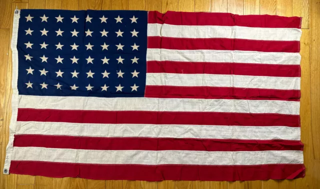 VINTAGE DETTRAS EVERWEAR BUNTING Bulldog 48 STAR AMERICAN FLAG 3' x 5'