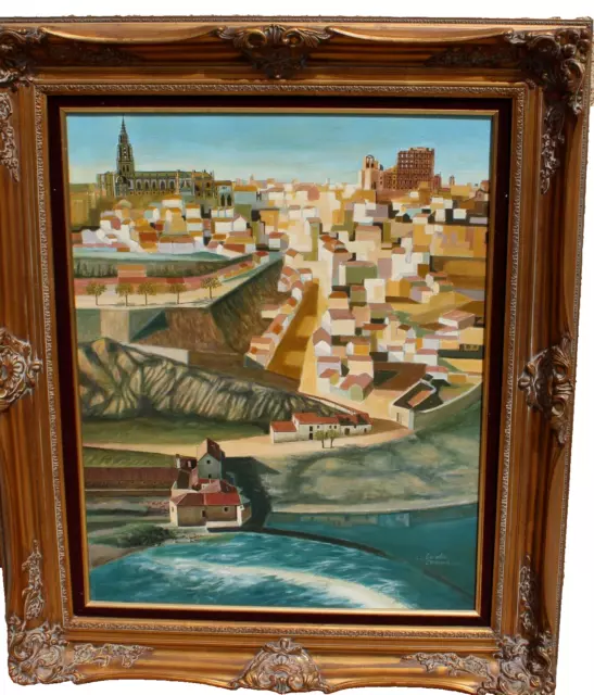 GEORGE CRIONAS ORIGINAL OIL PAINTING Village by the Sea