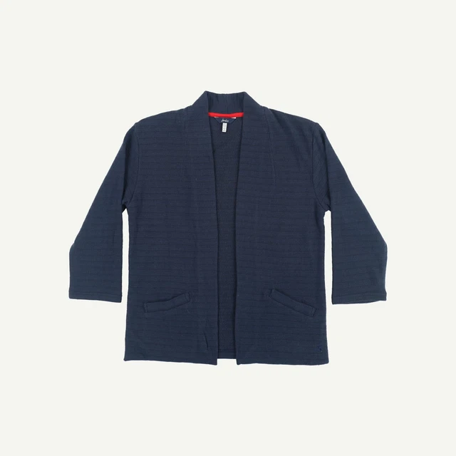 Joules Womens Navy Cotton blend V-Neck Plain Mid sleeved Cardigan Size 8