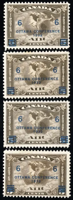 Canada Stamps # C4 MLH VF Lot Of 4 Scott Value $180.00