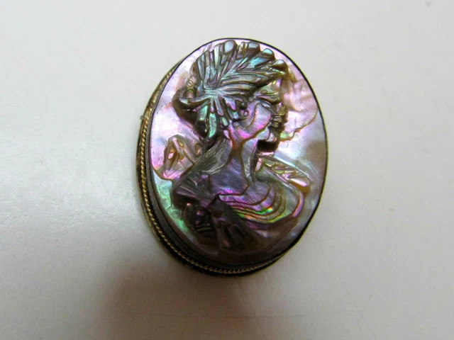 Joli Camée Antique En Nacre Et Coquillage Pour Femme