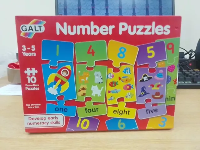 Galt Toys, Number Puzzles, Numbers Jigsaw Puzzle for Kids, Damaged Box