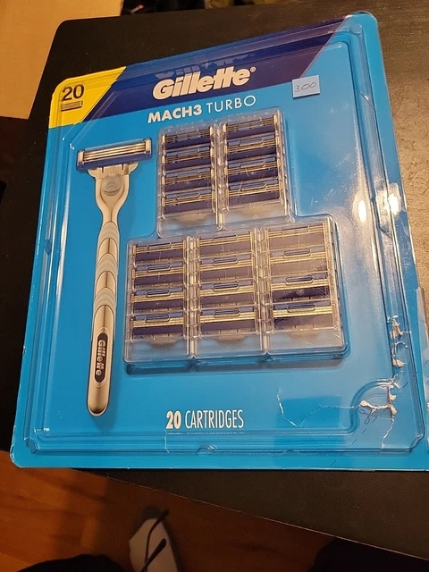 Gillette Mach3 Turbo - 20 cartuchos de recarga - hoja de afeitar para hombre - NIOB