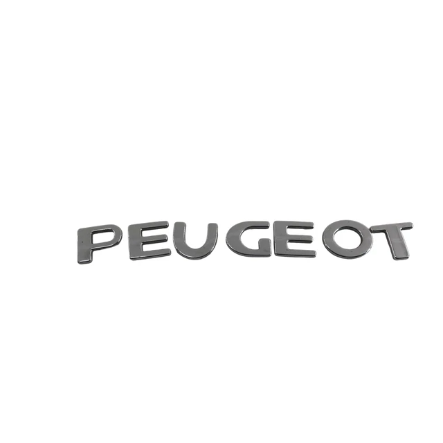 Emblèmes Lettres Peugeot 307 – Badge ABS Argenté Avant/Arrière Coffre + Volant – Accessoire Personnalisation Voiture