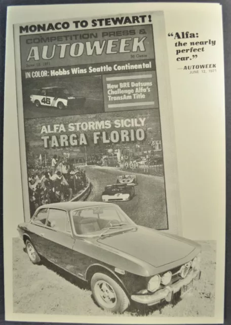 1971 Alfa Romeo 1750 GT Veloce Road Test Brochure Excellent Original 71
