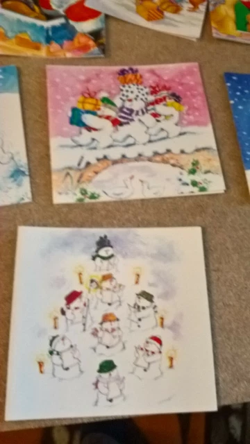 10x  Vintage Christmas Cards with traditional greetings;- Childrens collection 10