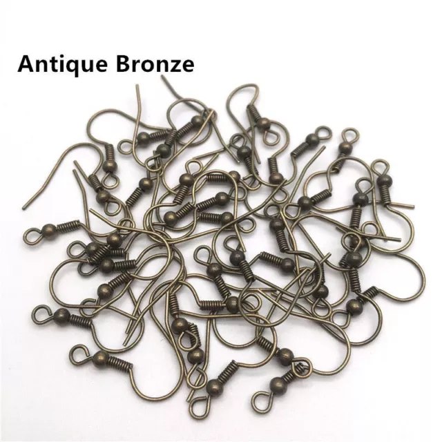 100Pcs Earrings French Hooks Gold Silver Color Clasp Earring Hook Jewelry Making