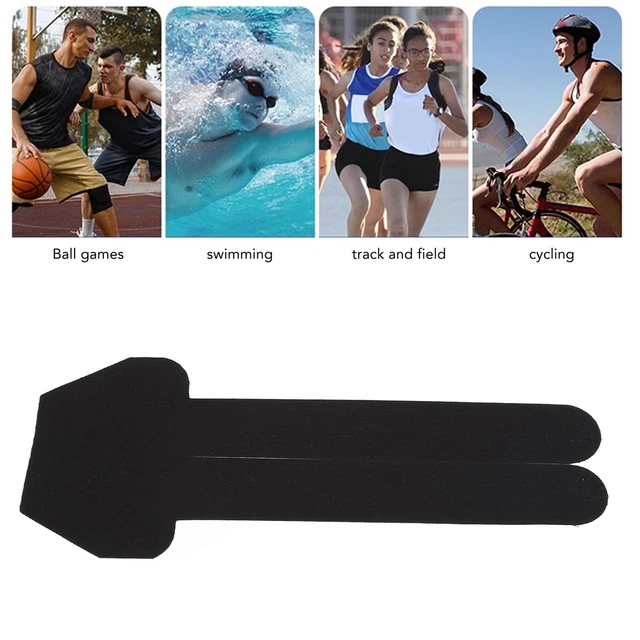 Black 4pcs Kinesiology Tape Multipurpose Special Shaped Breathable High Elas Esp