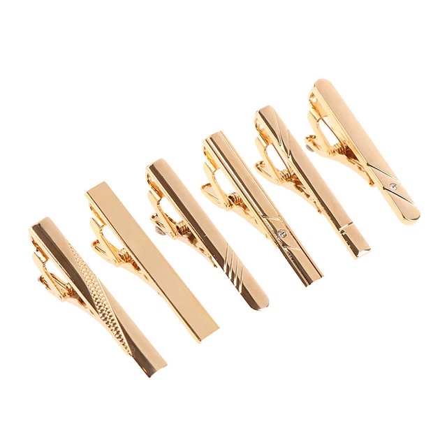 1Pc Simple Style Necktie Clip For Men Pin Clasp Short Clip Gold Color Tie Cl BII