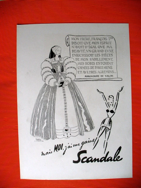 Publicite De Presse Scandale Gaine Marguerite De Valois Par Facon Marrec Ad 1940