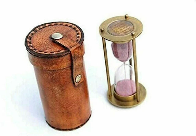 Nautical Brass Rotating Sand Timer Vintage Décor Hourglass with Compass gift