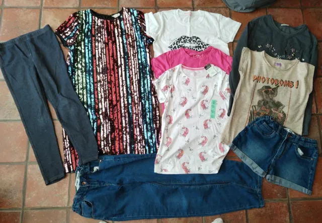 Pacchetto vestiti estivi ragazze età 10 11 12 anni top t-shirt pantaloncini H&M NEXT