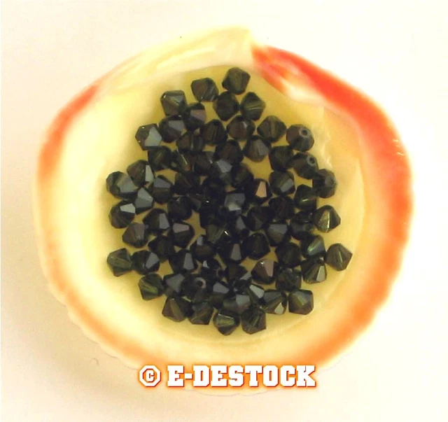 25 Perles Toupies 4mm Cristal Swarovski - TURMALINE