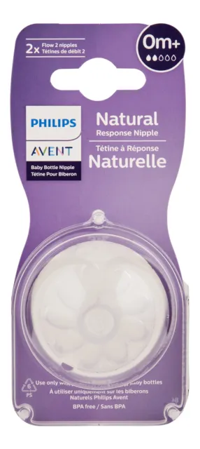 Philips Avent Natural Response Nipple Flow 2 0M+ 2 Ct. Baby Bottle