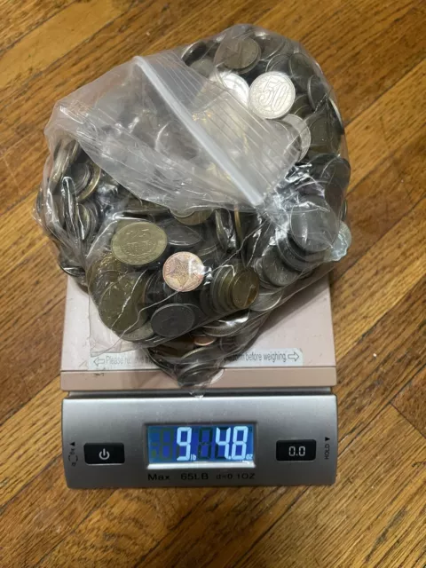 LOT  OF  9 +  POUNDS Of  MIXED World  COINS FROM AROUND THE WORLD.