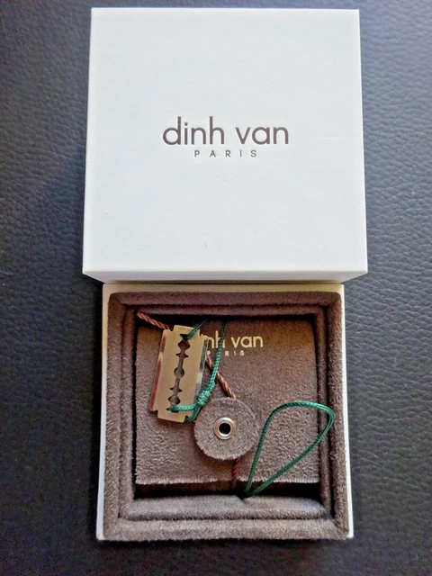 Bracelet Dinh Van Or Blanc 750‰ Avec Maillon L Et Cordon Noir - Occasion