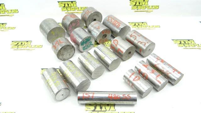 27Lb Lot Assorted 420 Stainless Steel Round Stock 1" To 2-3/8" Dia