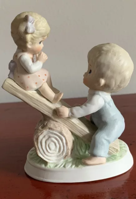 Home Interiors Figurine See-Saw Children Teeter-Totter Boy Girl HOMCO 1406 (I)