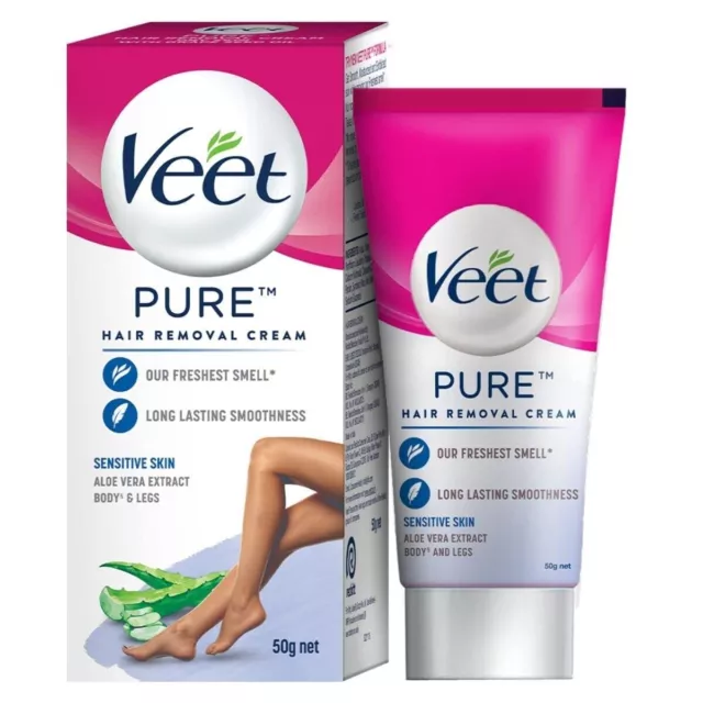 Veet Pure Crema Depilatoria para Mujer Piel Sensible - 50g