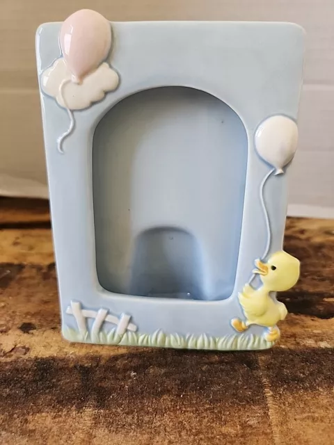 Vintage Baby Nursery Picture Frame Made In Japan Blue ,Duck, Balloons