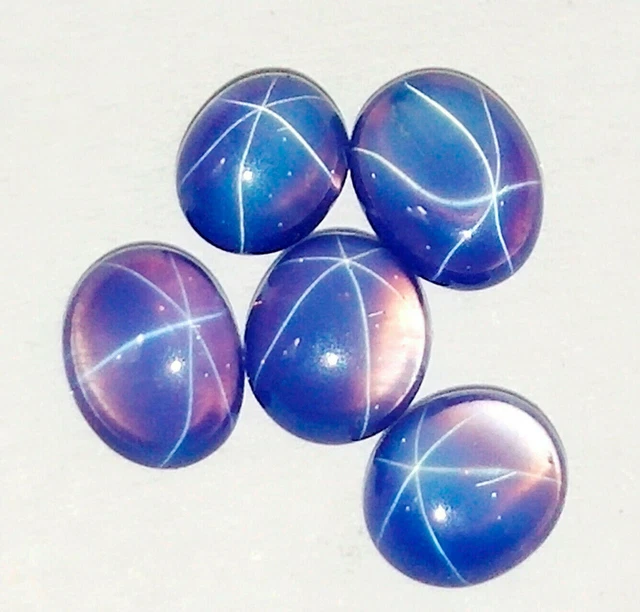 3.91 Cts 5 Pcs Natural Oval Shape Six Rays Blue Star Sapphire Loose Gemstone Lot