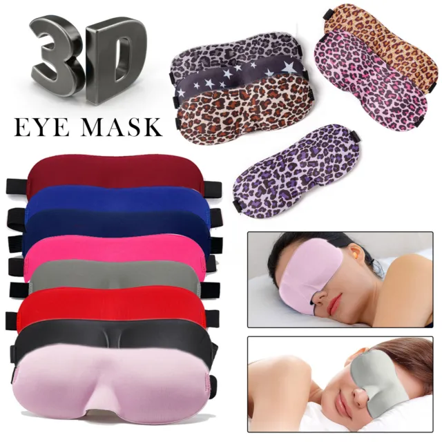 3D Sleep Mask Soft Padded Sleeping Eye Mask Blackout Eye Cover Travel Blindfold