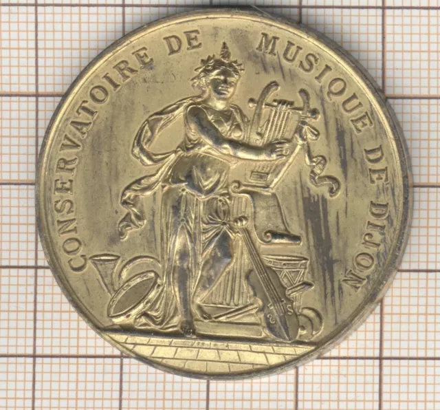 jolie médaille en argent doré  / vermeil , conservatoire de musique de Dijon