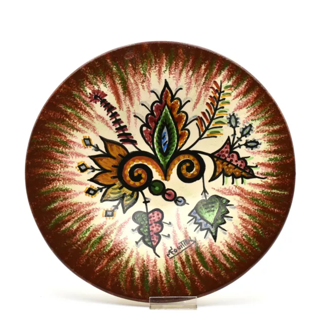 Quimper P. Fouillen assiette céramique décor stylisé French ceramic plate (b)